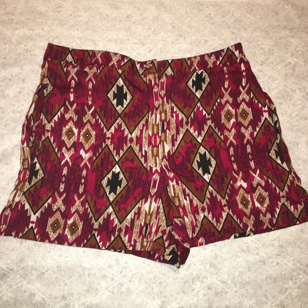 Tribal Pattern High Wasted Dress Shorts